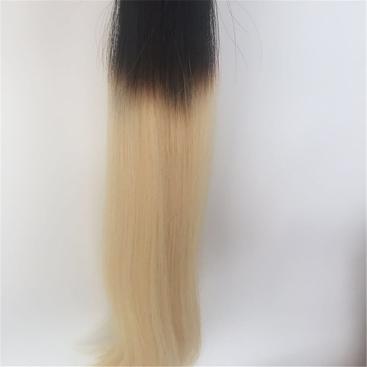 Straight Hair Bundles human  Hair Weave Extensions Two Tone Ombre Colored Black blonde YL282